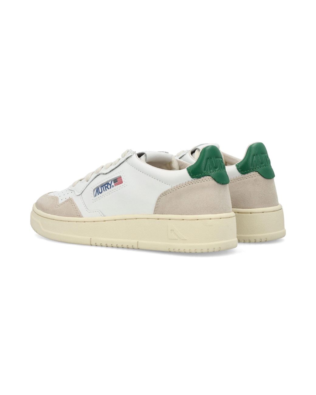 Autry Medalist Leather And Suede Low Sneakers in White | Lyst Canada