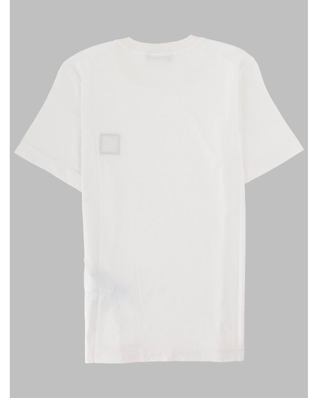 Stone Island White Mini Graphic Tee For Boys