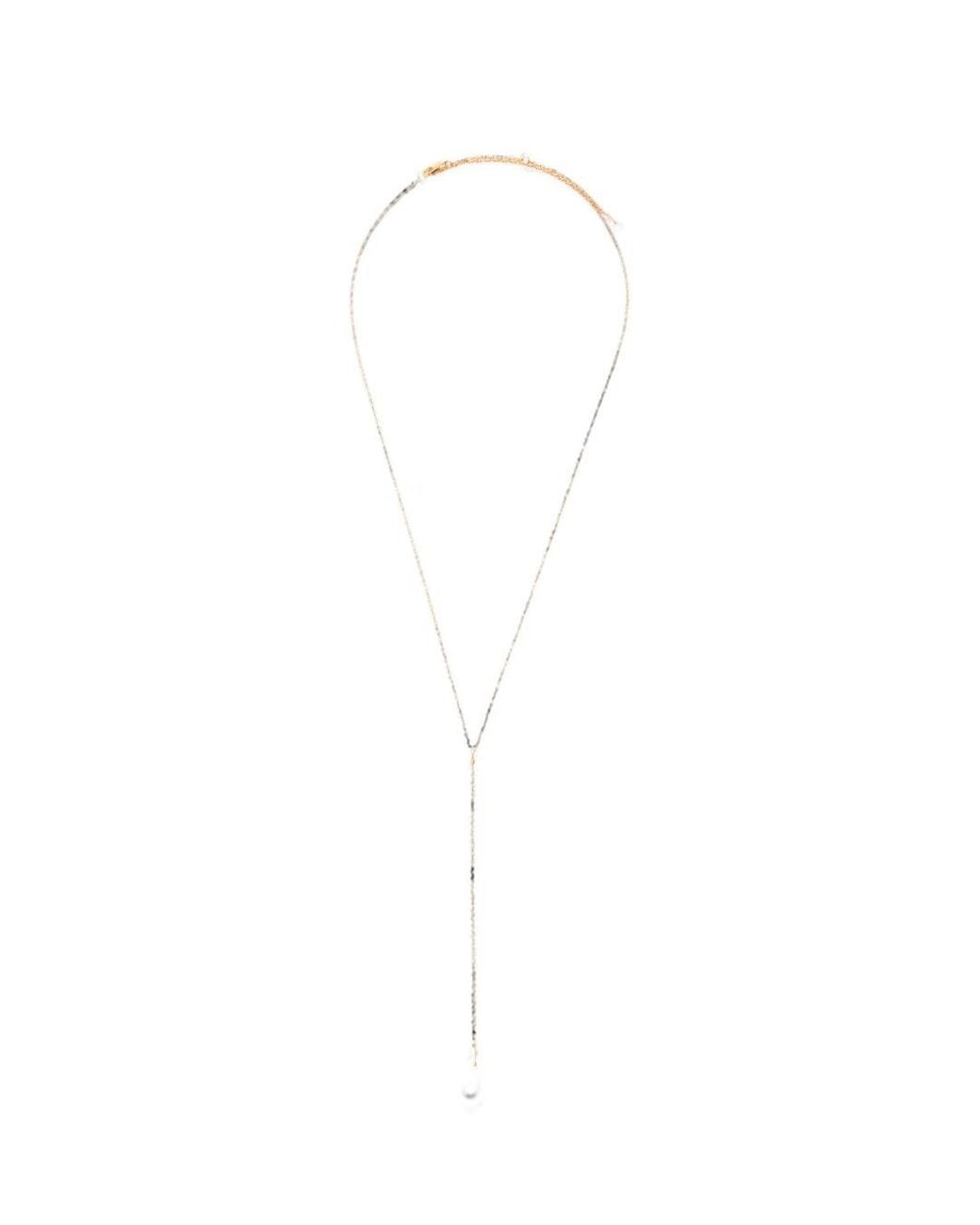 Totême White Crystal Drop Necklace