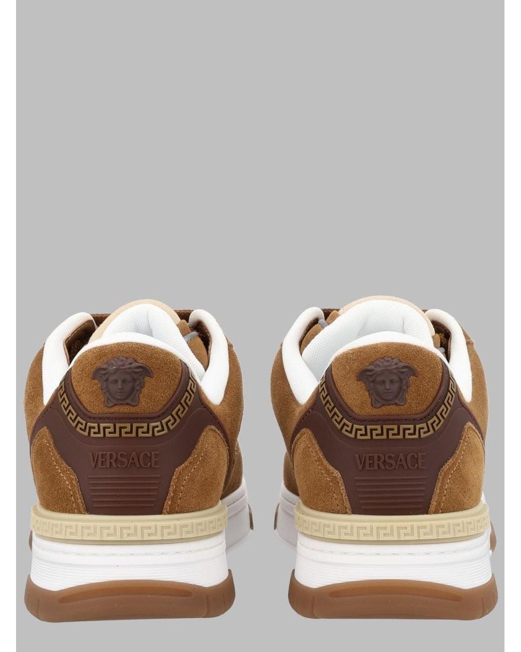 Versace Natural Suede Embossed Sneakers for men