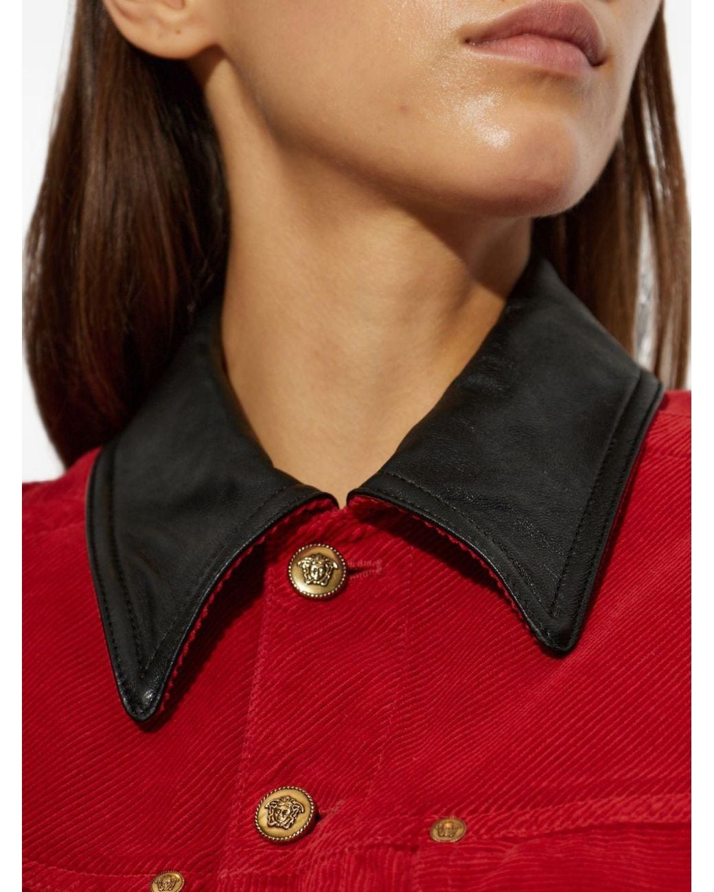 Versace Red Velvet Denim Jacket