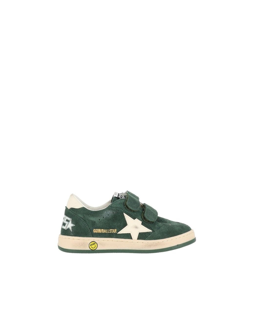 Golden Goose Deluxe Brand Green Sneakers Ball Star Strap Suede Upper Vamp Tongue And Spur Leather Star And Heel Dark/Cream