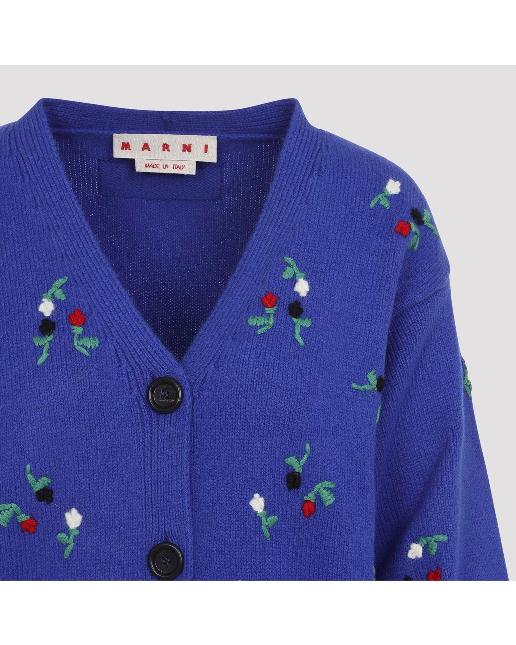 Marni Bluette Embroidered Floral Cardigan