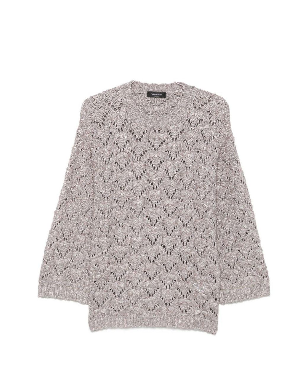Fabiana Filippi White Wool Crewneck Sweater