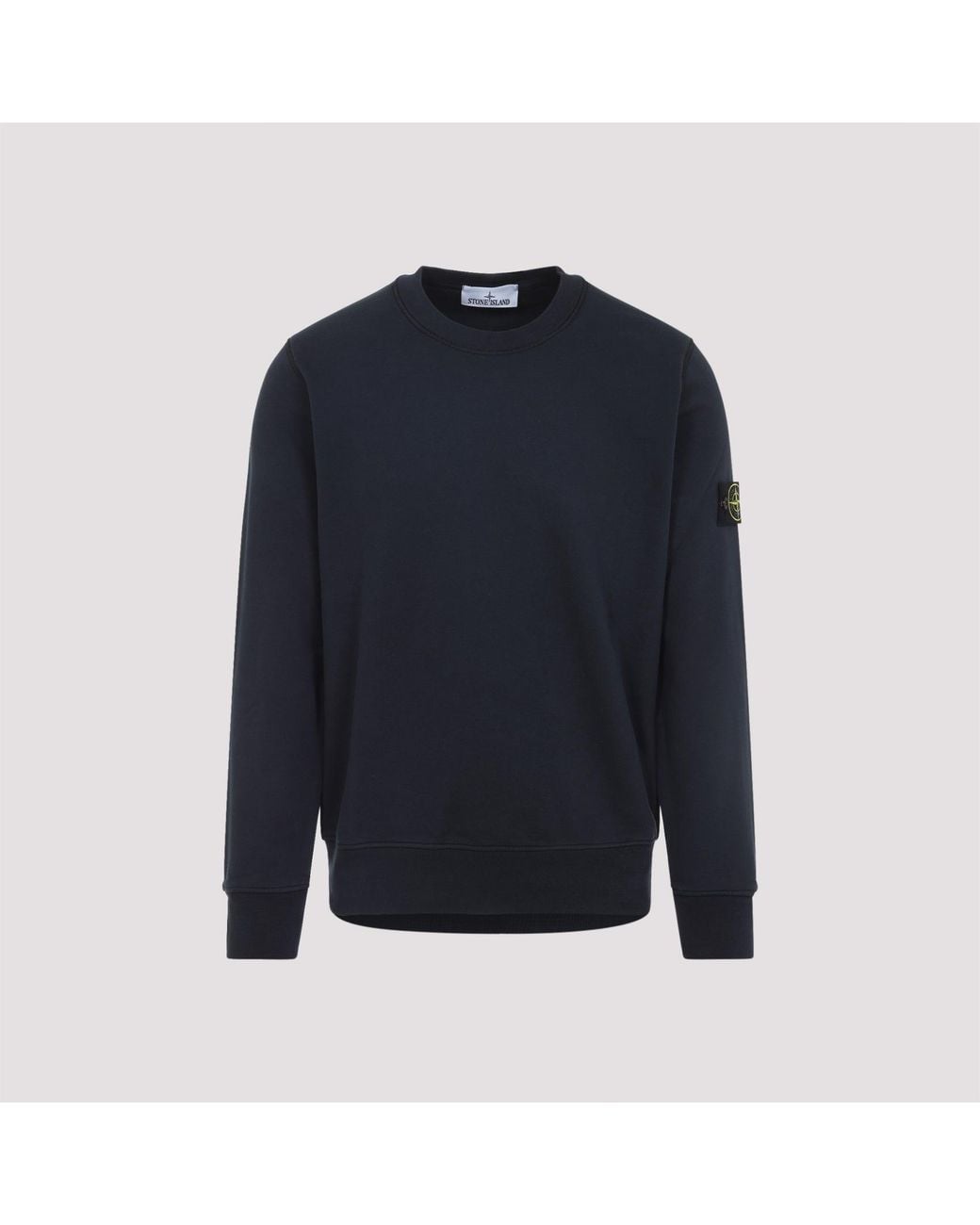 Stone Island Blue Cotton Crewneck Sweater for men