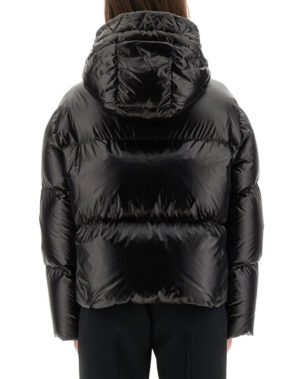 Fay Black Hooded Puffer Jacket With Toggle Closures