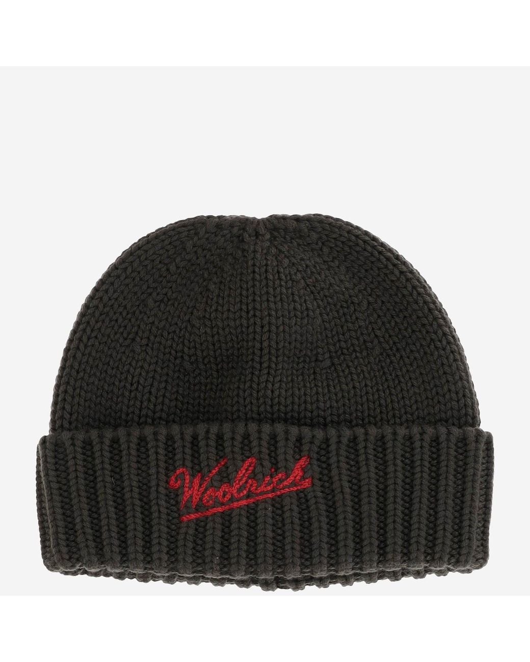 Woolrich Woll Mütze mit Logo in Black für Herren