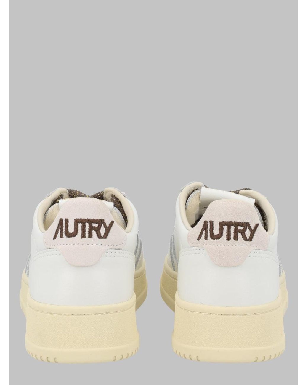 Autry White Medalist Low Perforated Textured Laces Leather Sneakers