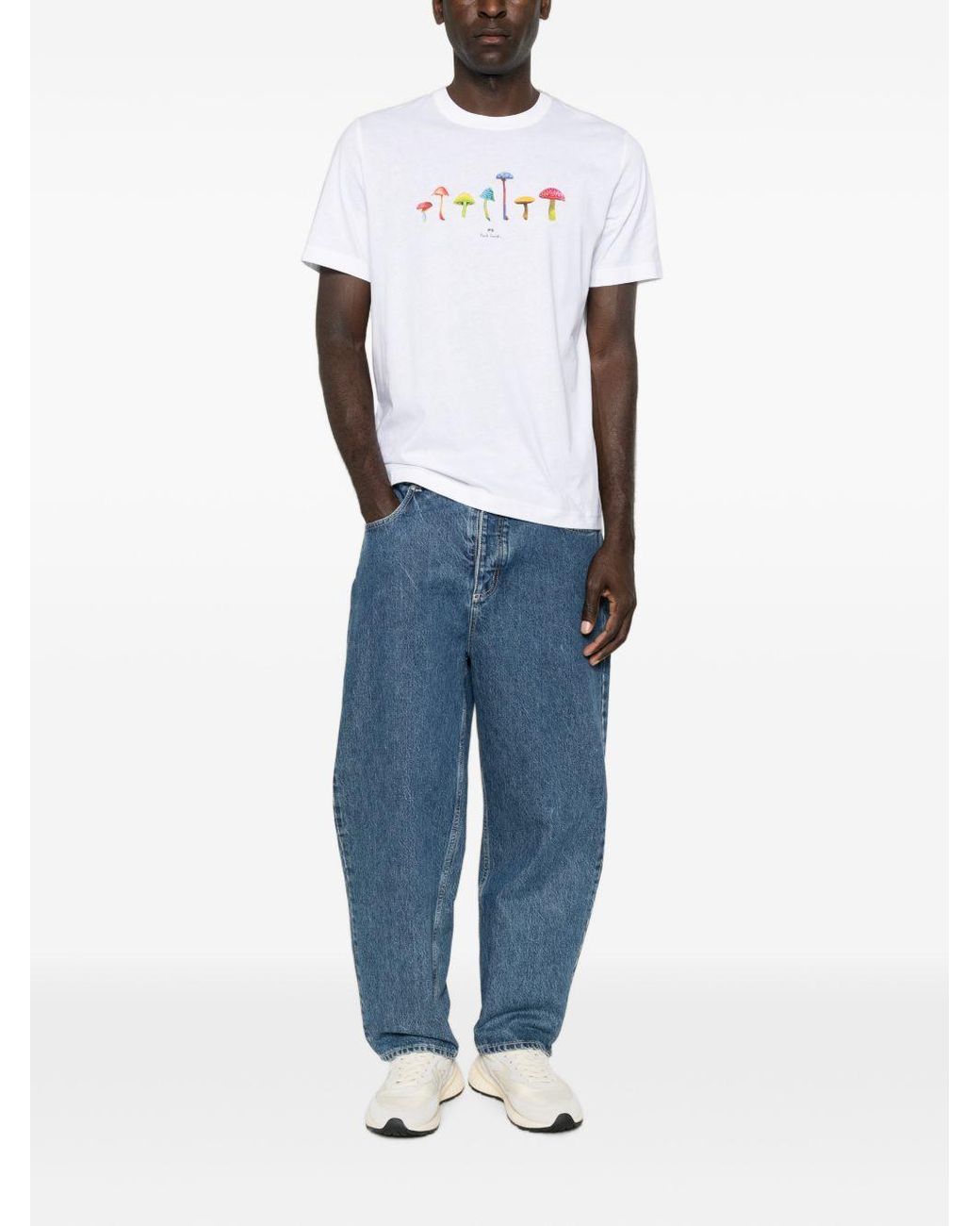 Paul Smith White Mushrooms Cotton T Shirt