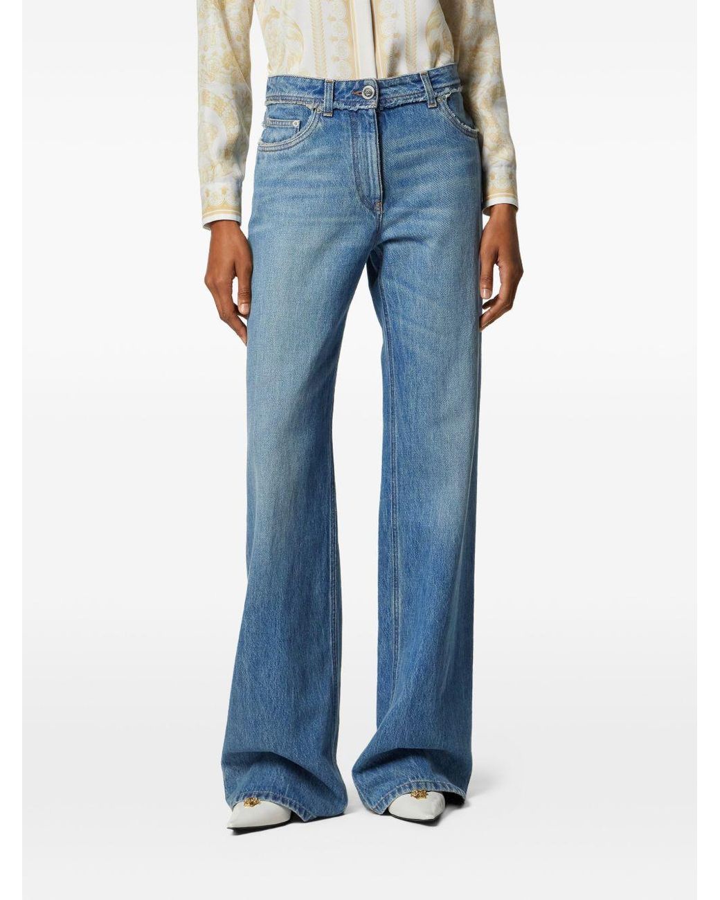 Vaqueros De Algodón Versace de color Blue