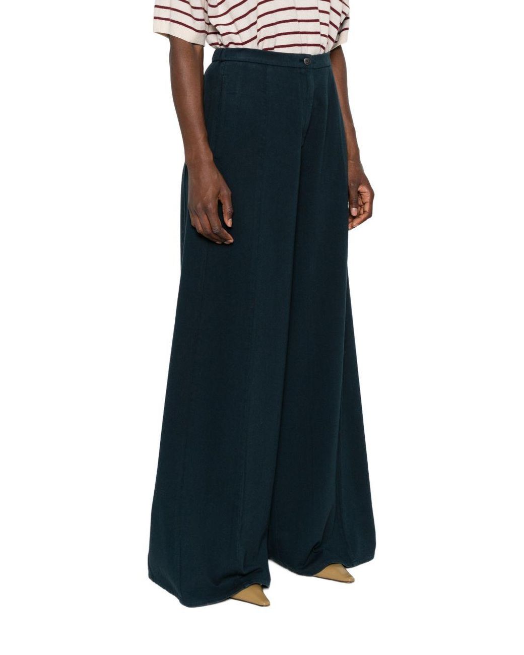 Forte_forte Blue Cotton Wide-Leg Trousers