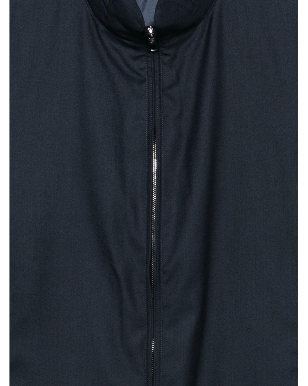 Giorgio Armani Blue Cashmere And Silk Blend Blouson Jacket for men