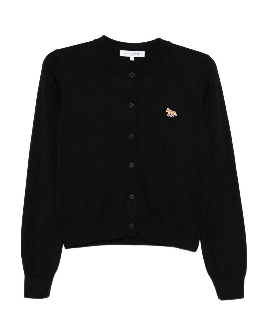 Maison Kitsuné Black Baby Fox Wool Cardigan