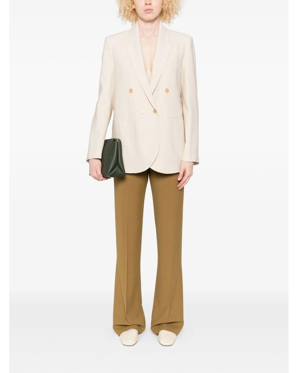 Forte_forte White Wool High Waist Pants