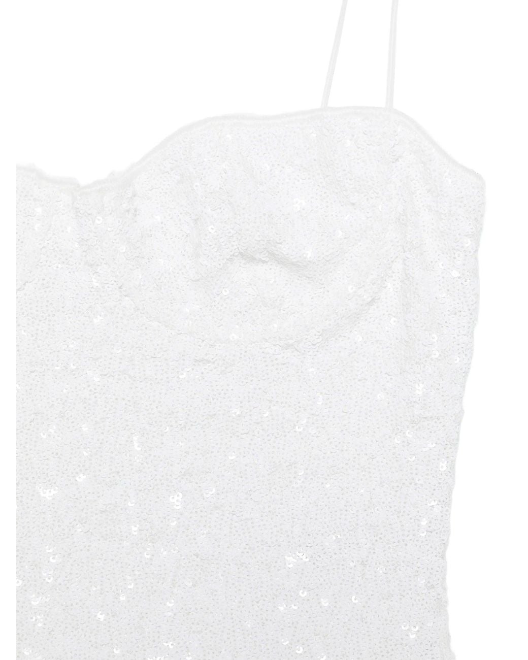 Oseree White Paillettes Balconette Maillot