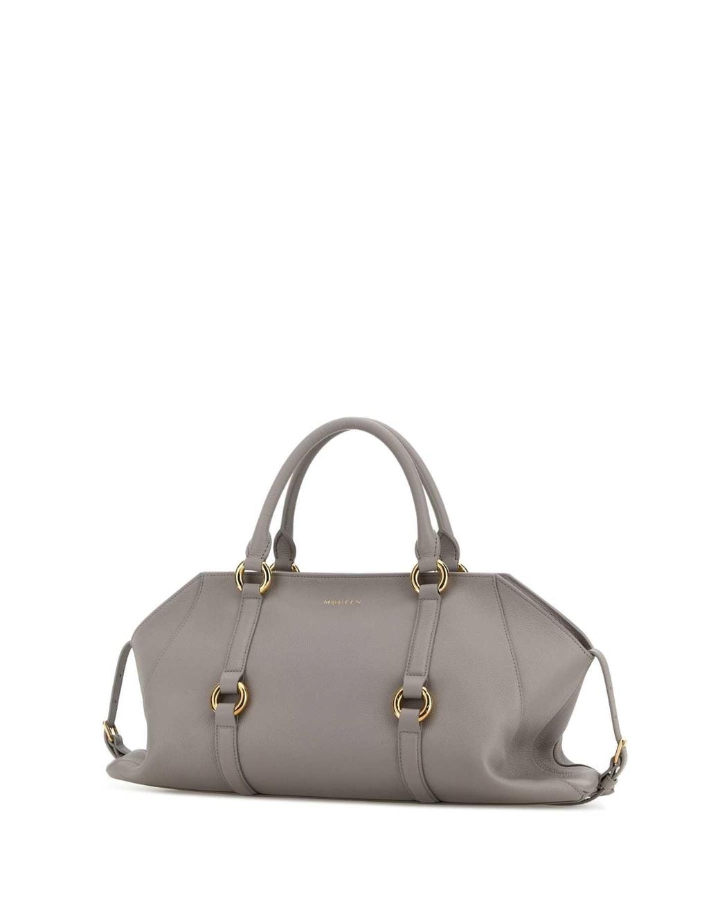 McQueen Gray Leather Medium Farringdon Handbag