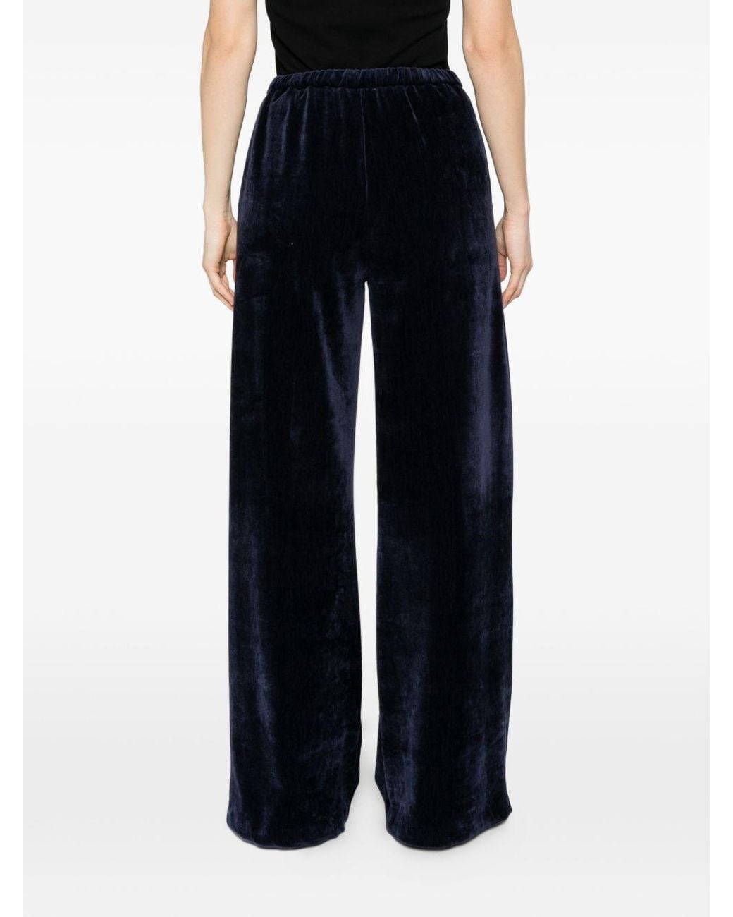 Forte_forte Blue Velvet High-Waisted Trousers