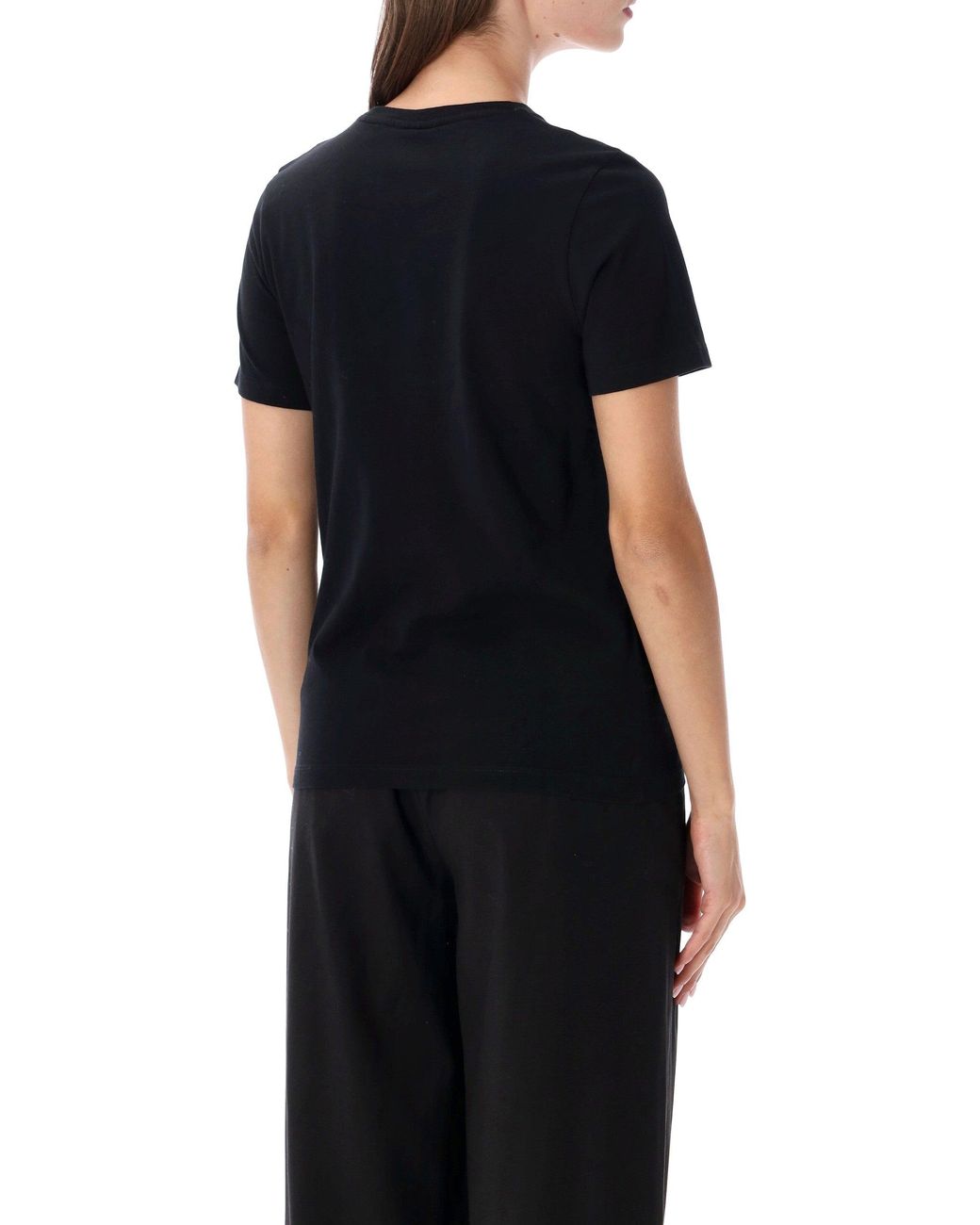 Maison Kitsuné Black Cotton Fox Logo T-Shirt