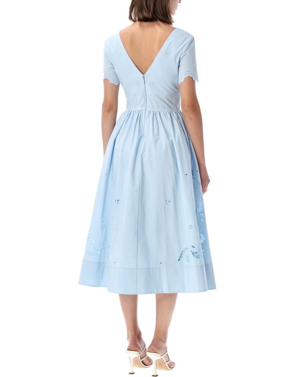 Self-Portrait Blue Elegant Lace Dress For