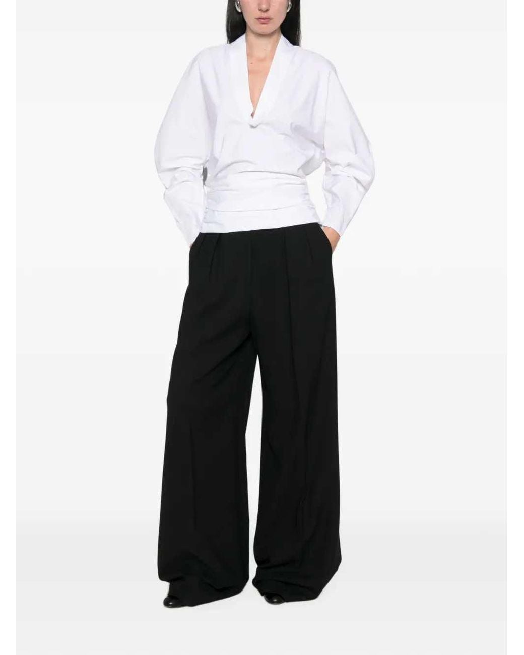 Jacquemus White Colombe V Neck Blouse
