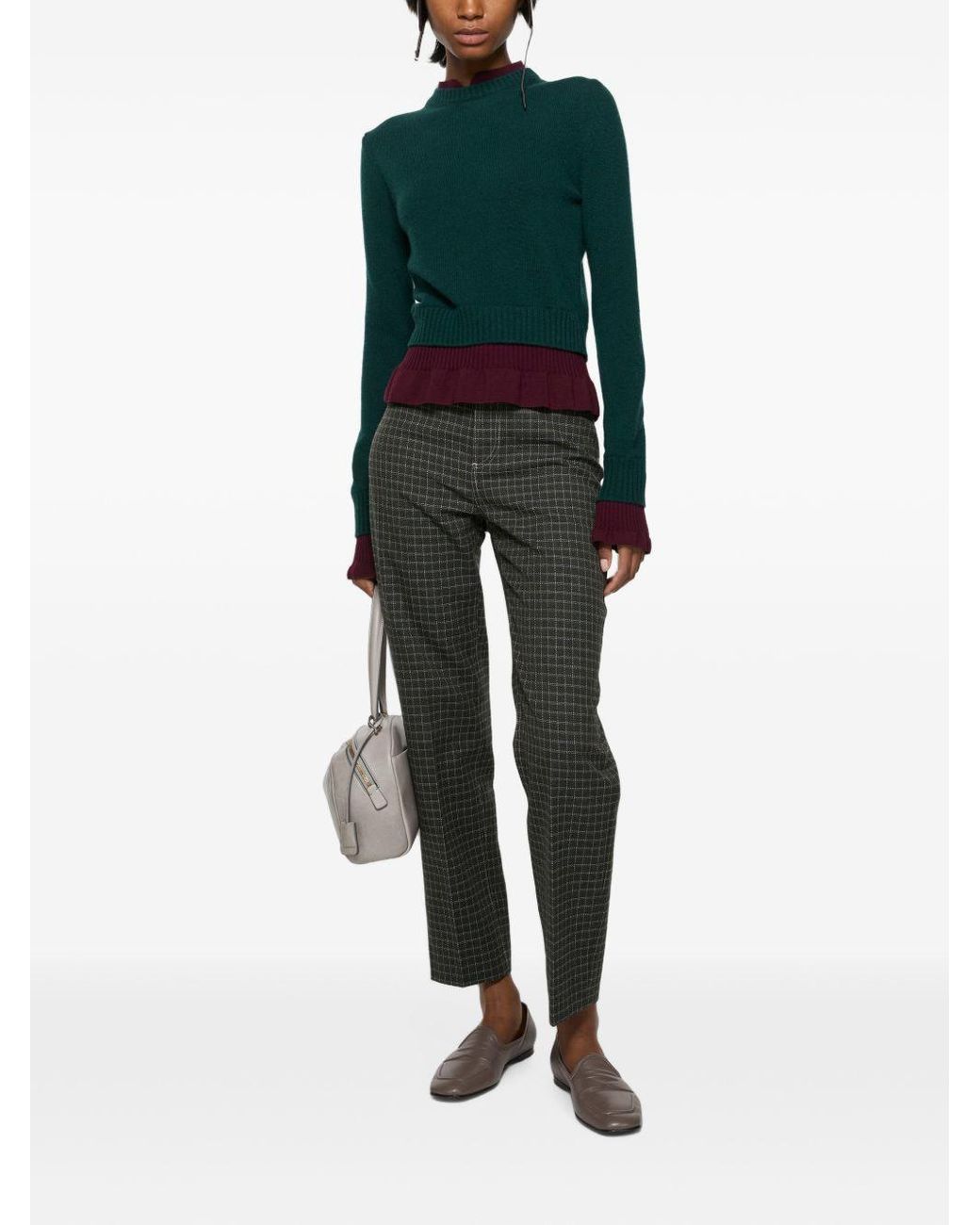 Acne Green Wool Crewneck Sweater