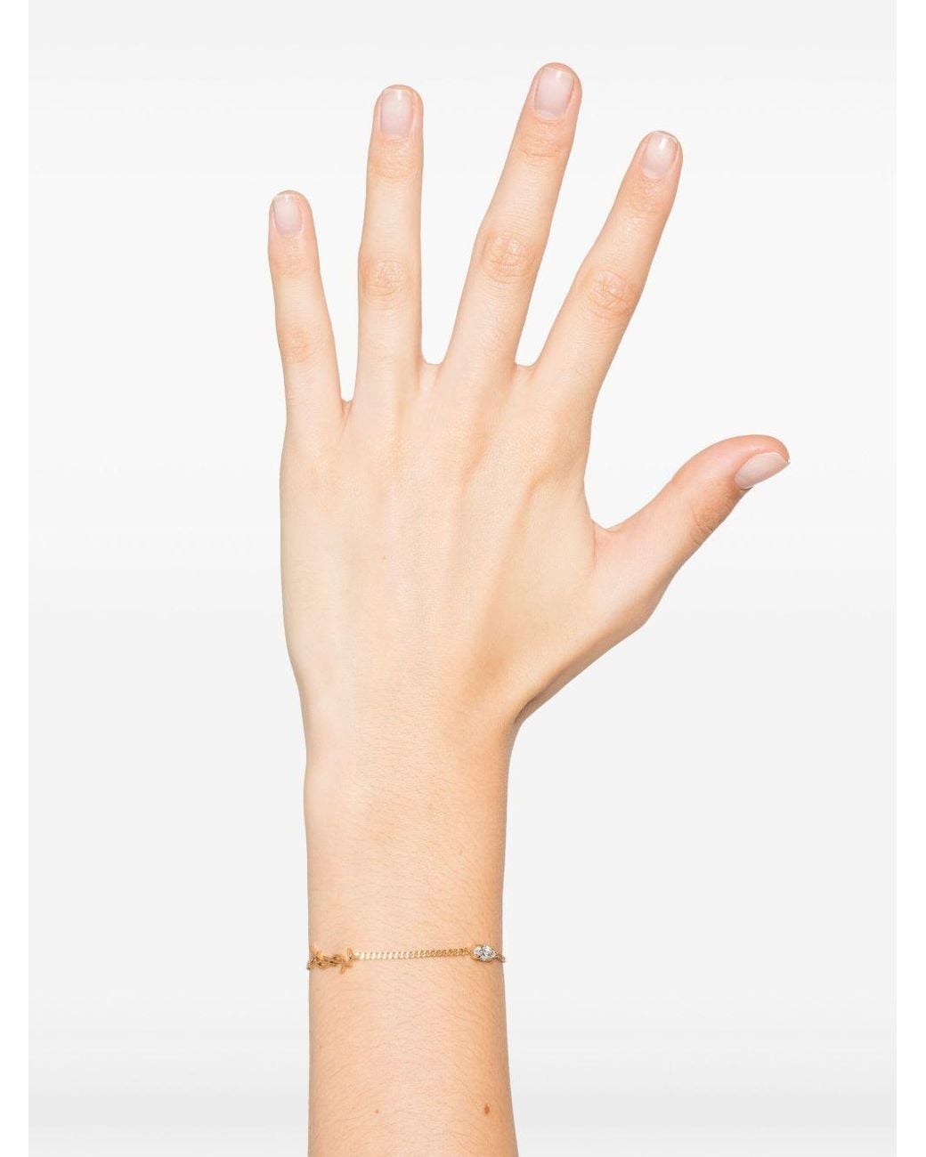 Saint Laurent White Heart Charm Bracelet