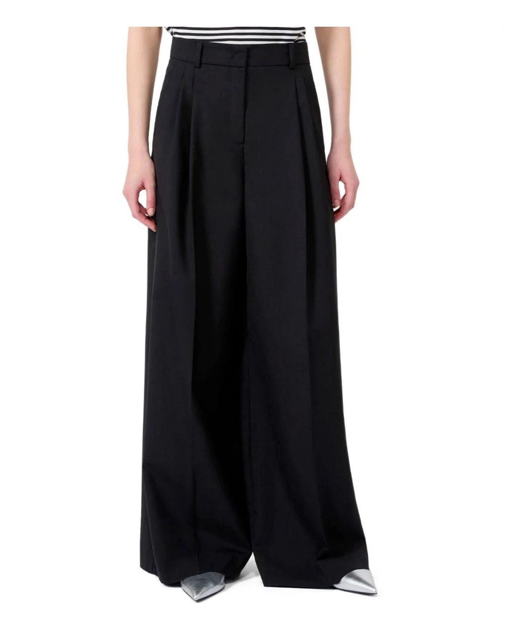 Weekend by Maxmara Black Ovvio Wide Leg Trousers