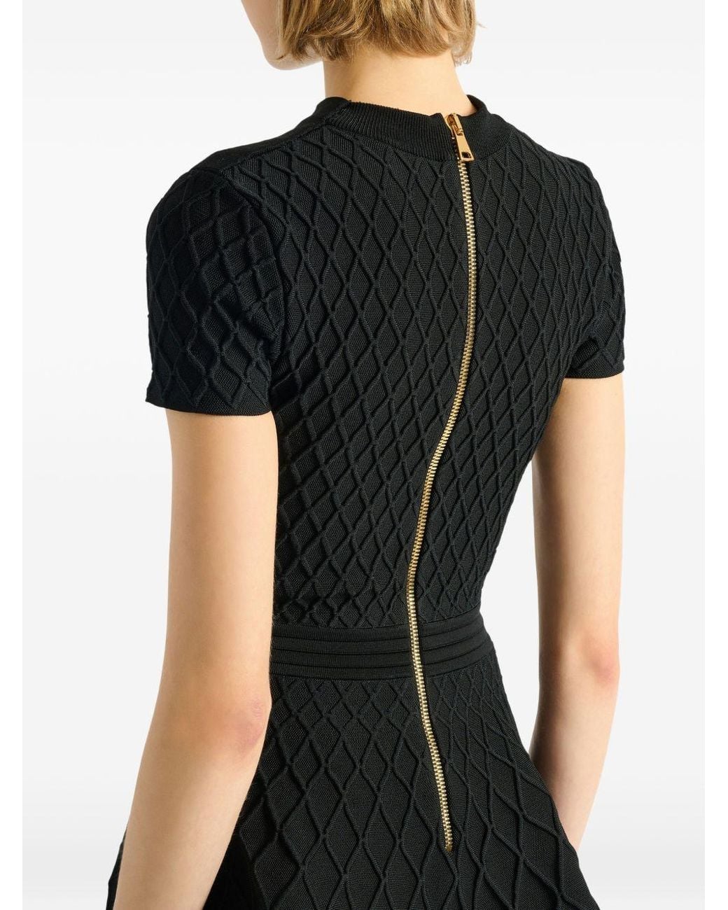Balmain Black Flared Mini Dress