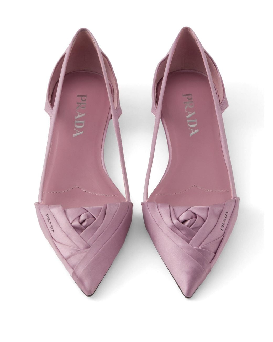 Prada Pink Satin Ballerinas