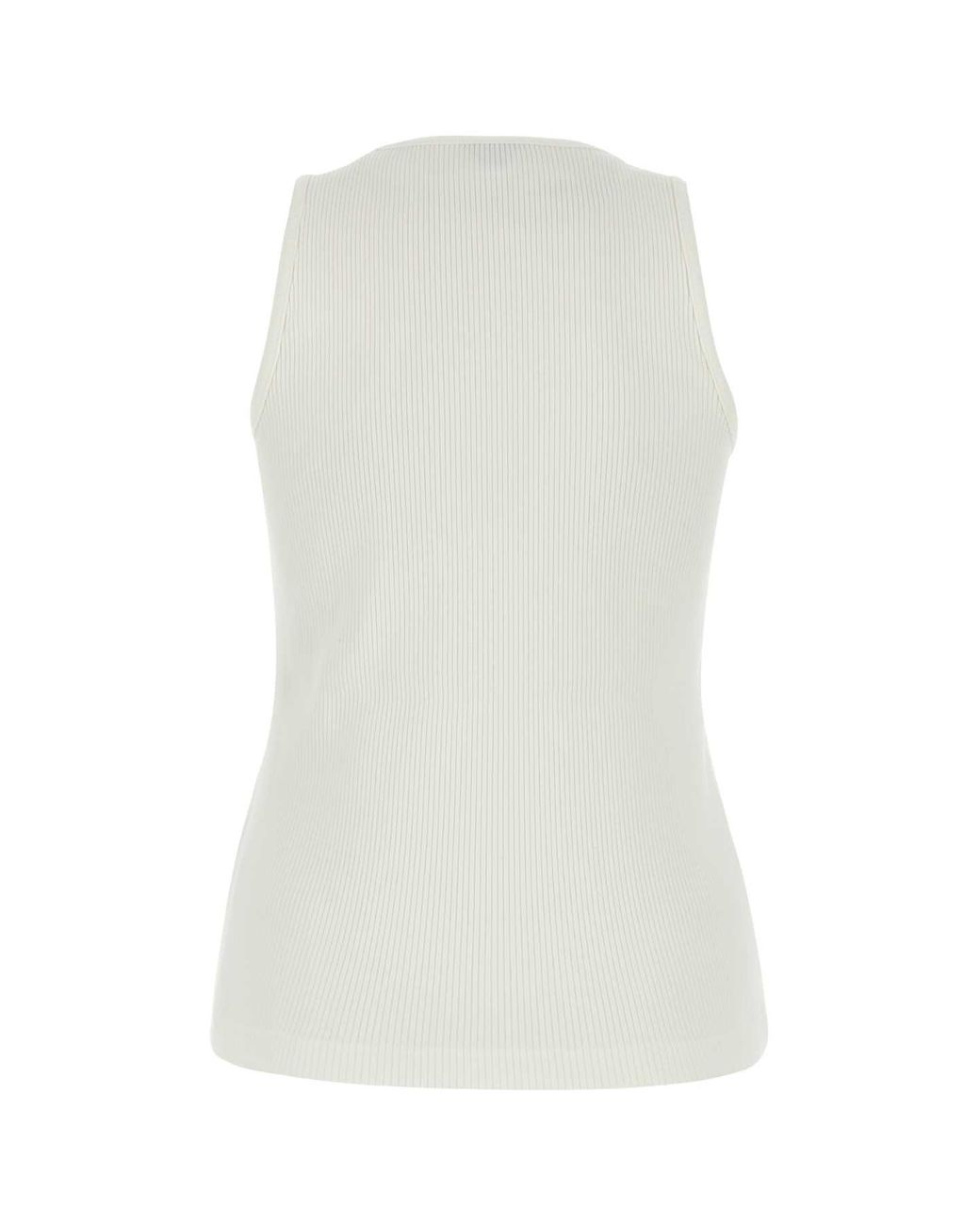 Bottega Veneta White Stretch Cotton Tank Top for men