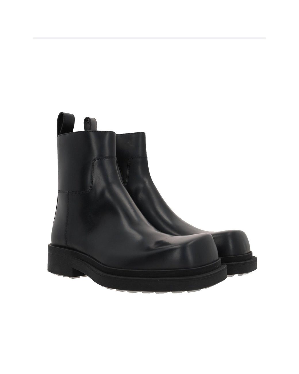 Bottega Veneta Black Leather Ben Ankle Boots for men