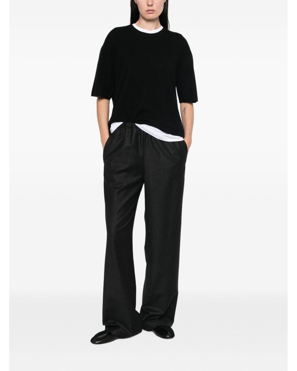Soft Goat Black Cashmere T Shirt