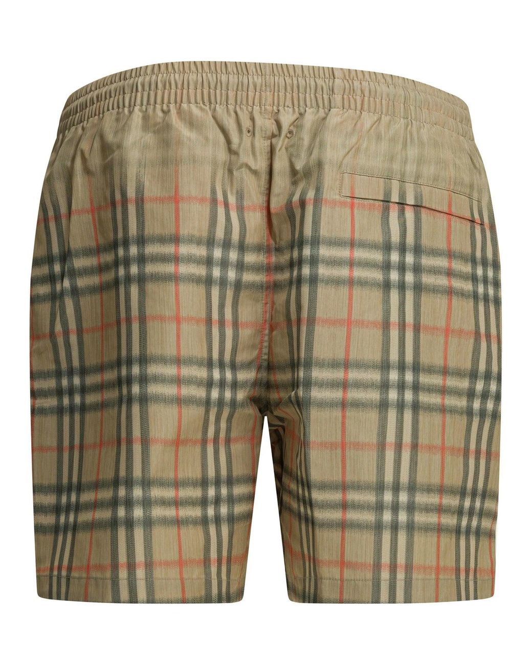Burberry Green Check Polyester Swim Shorts for men