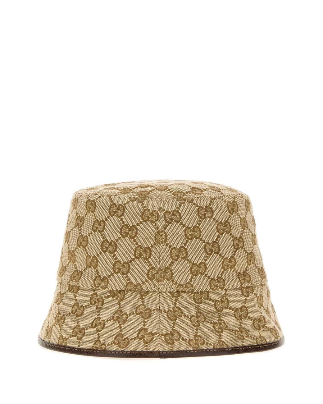 Gucci Natural Gg Logo Bucket Hat