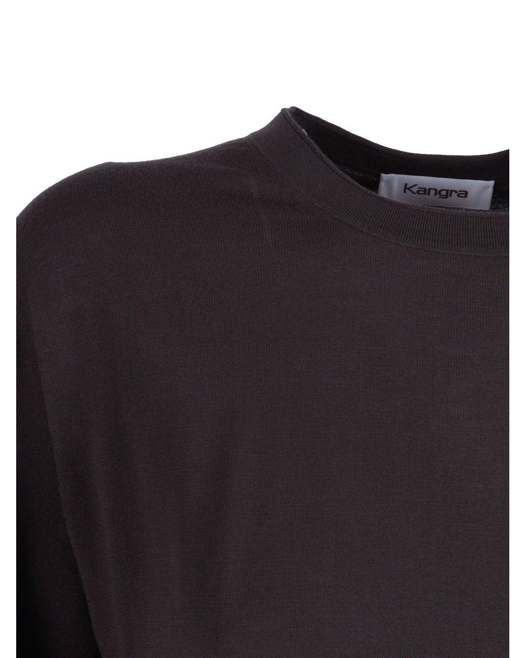 Kangra Cashmere Black Girocollo M Manica Rasato Calato