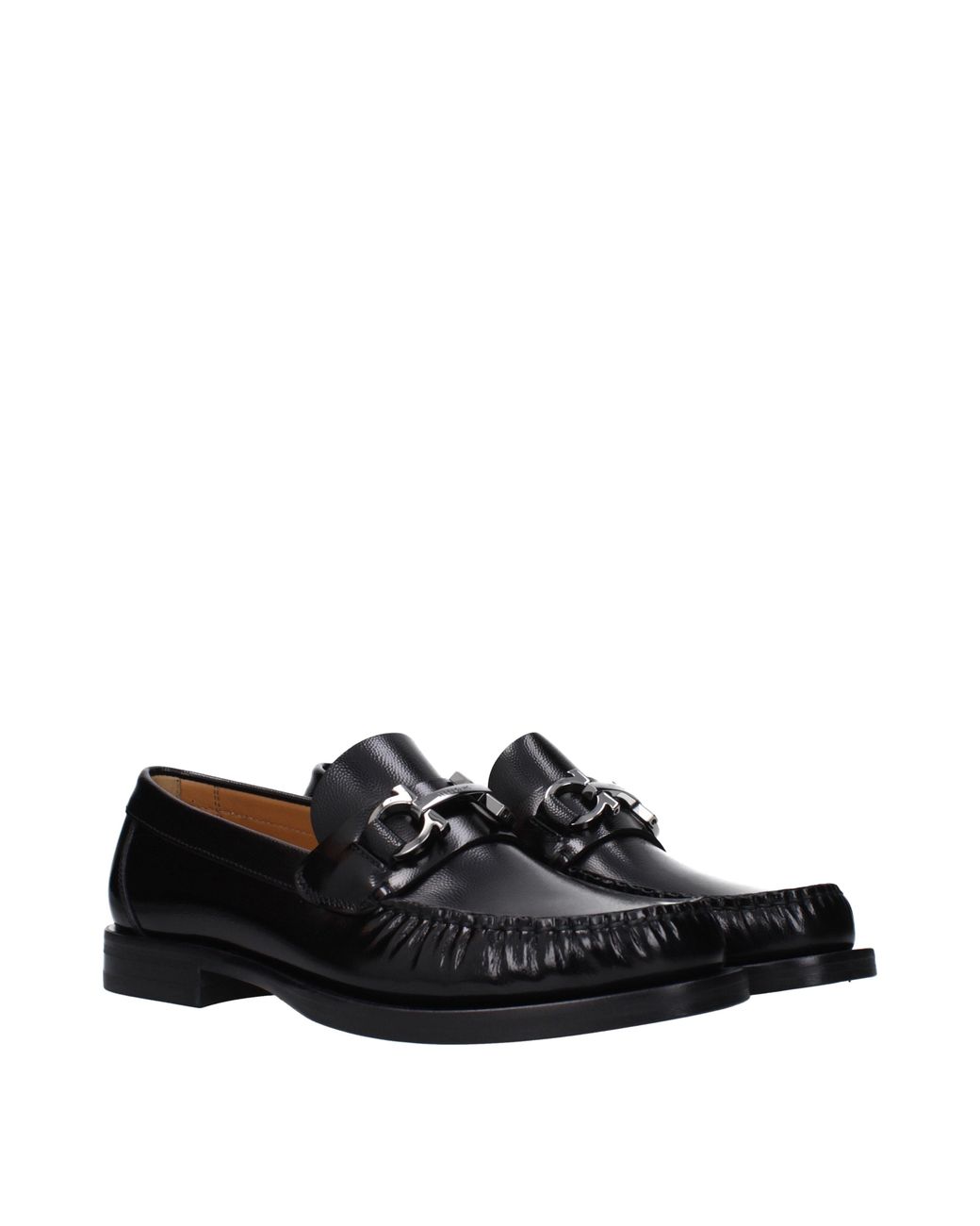 Ferragamo Black Mocassini Fort Uomo Pelle Nero