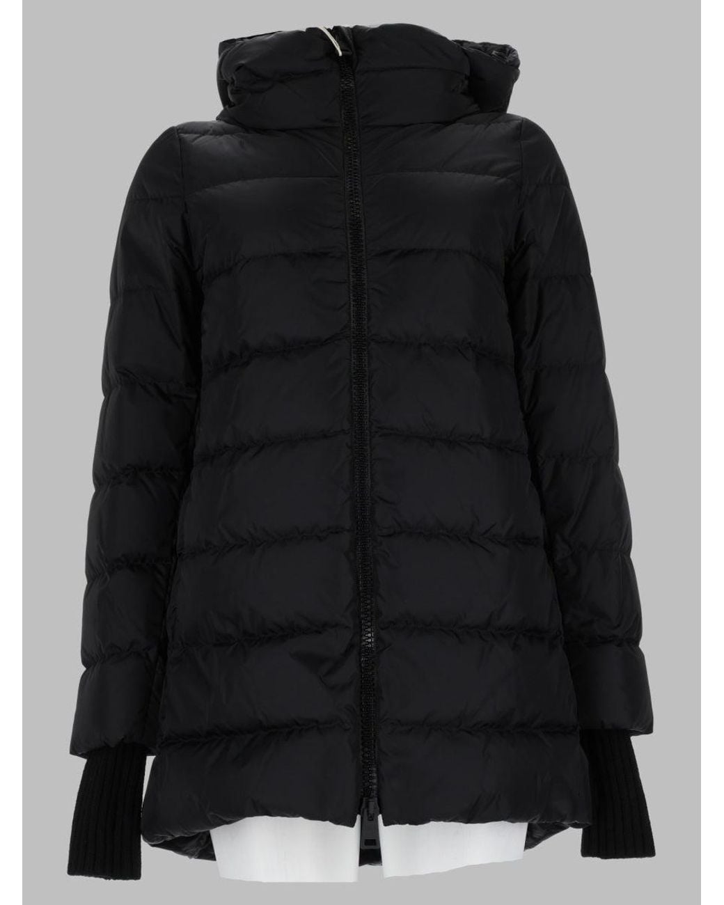 Herno Black Quilted Puffer Jacket With High Collar And Ribbed Cuffs