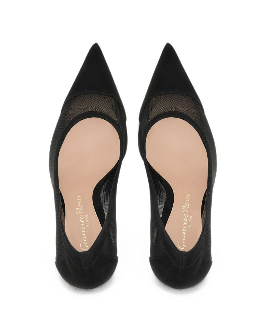Gianvito Rossi Black Suede And Mesh Pumps