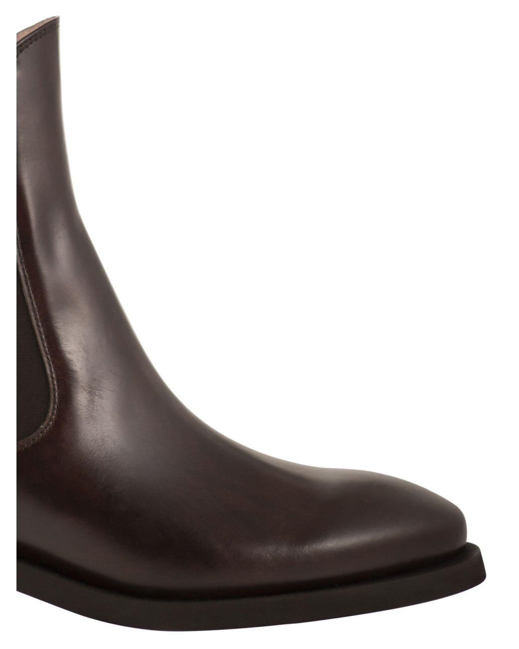Fabiana Filippi Brown Leather Chelsea Ankle Boots With Low Heel