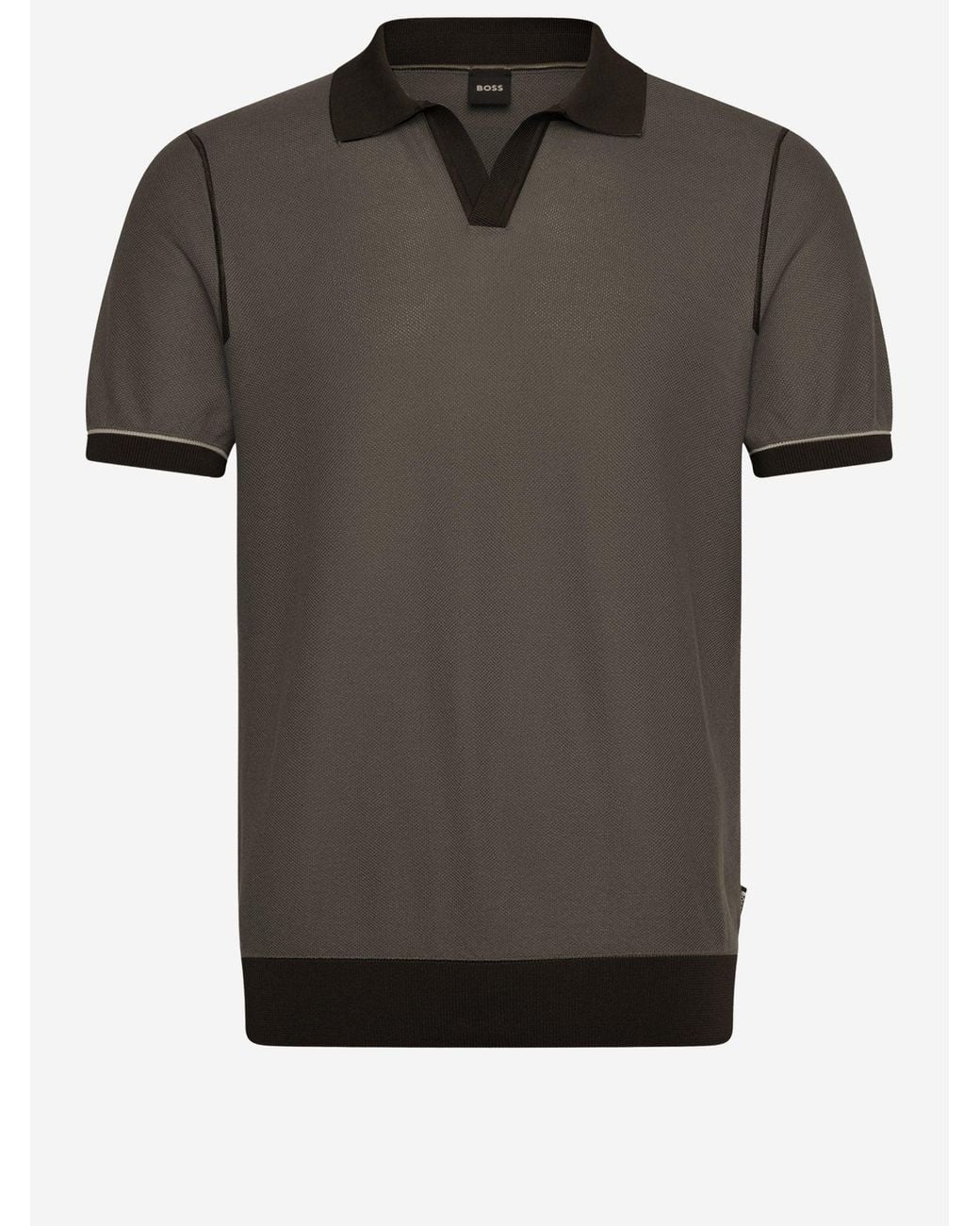 Boss Gray Cotton Blend Polo Shirt