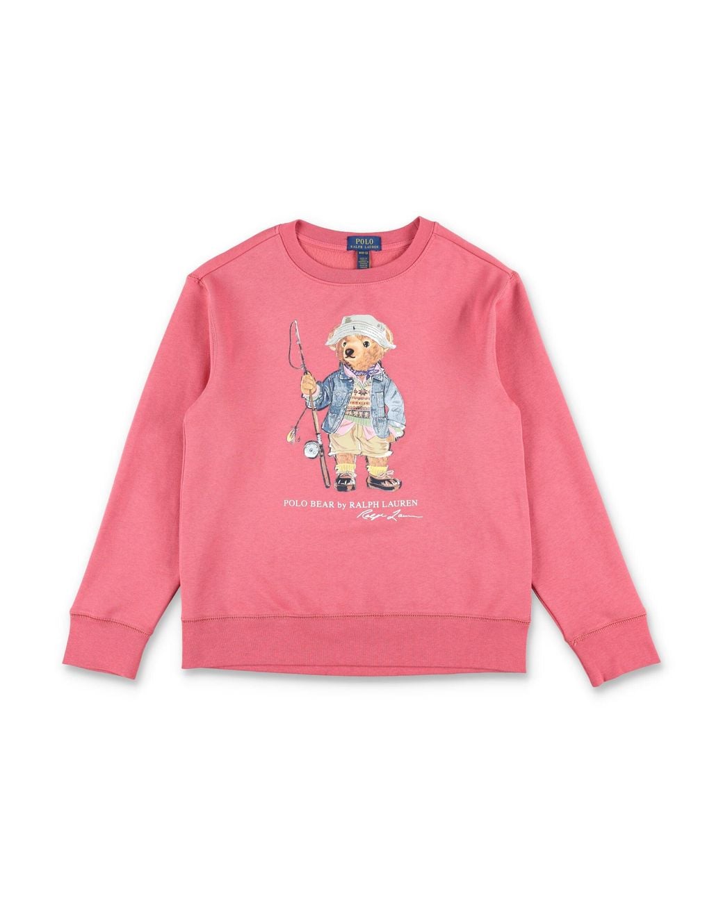 Polo Ralph Lauren Pink Mini Polo Bear Fleece Crewneck Sweatshirt For Boys