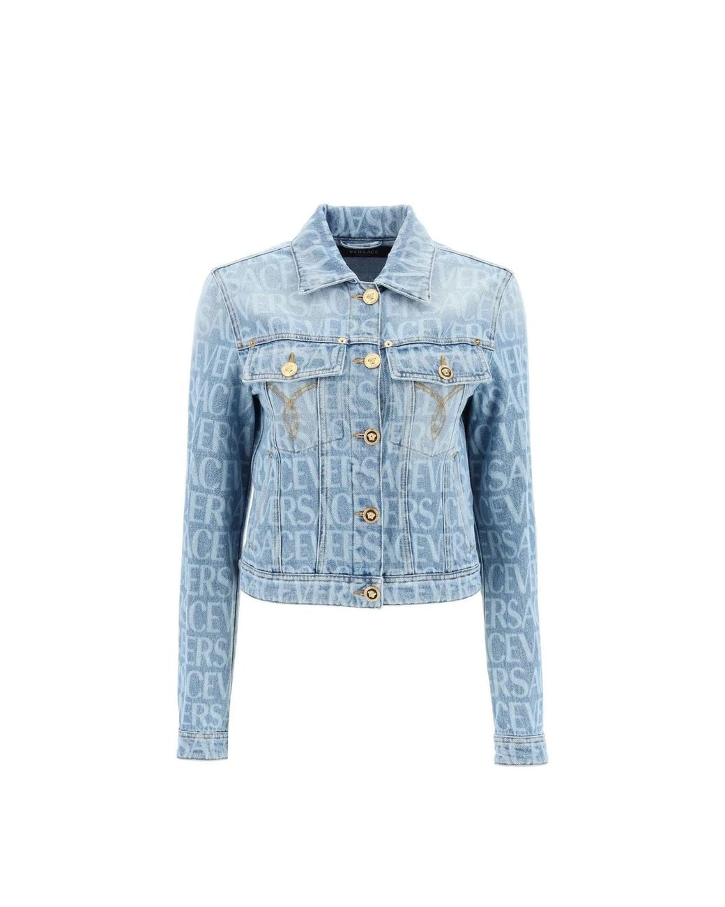 Versace Blue Cotton Jacket