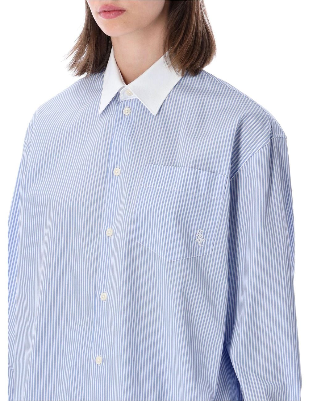 Sporty & Rich Blue Sporty & Rich Sporty & Rich Oversized Poplin Shirt