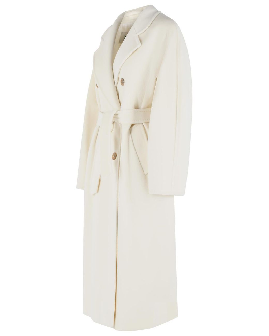 Max Mara White Madame' Virgin Wool And Cashmere Coat