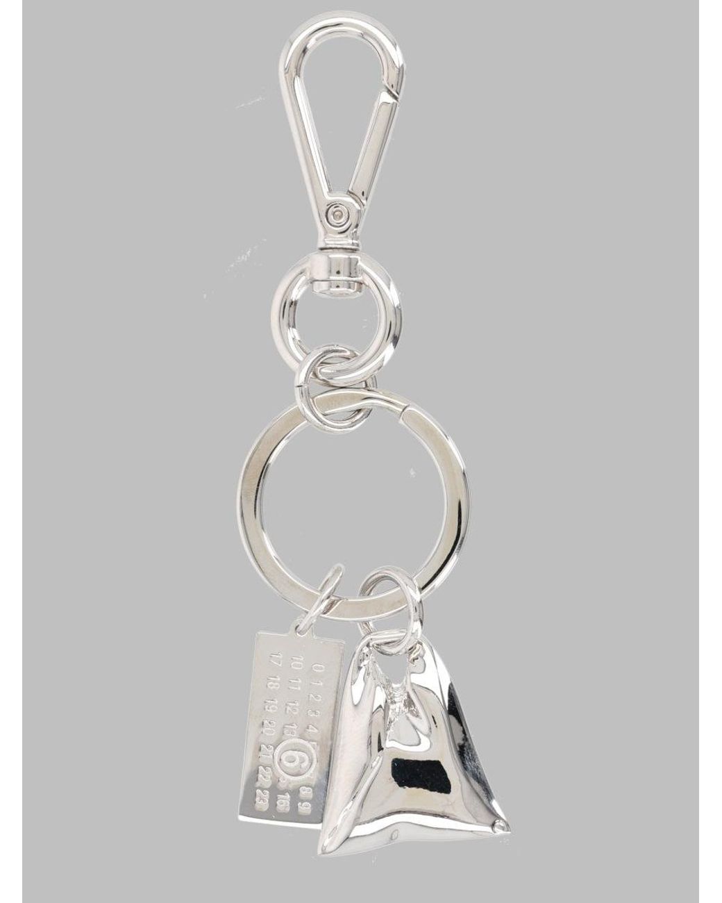 MM6 by Maison Margiela White Key Holder Charm With Ring Detail