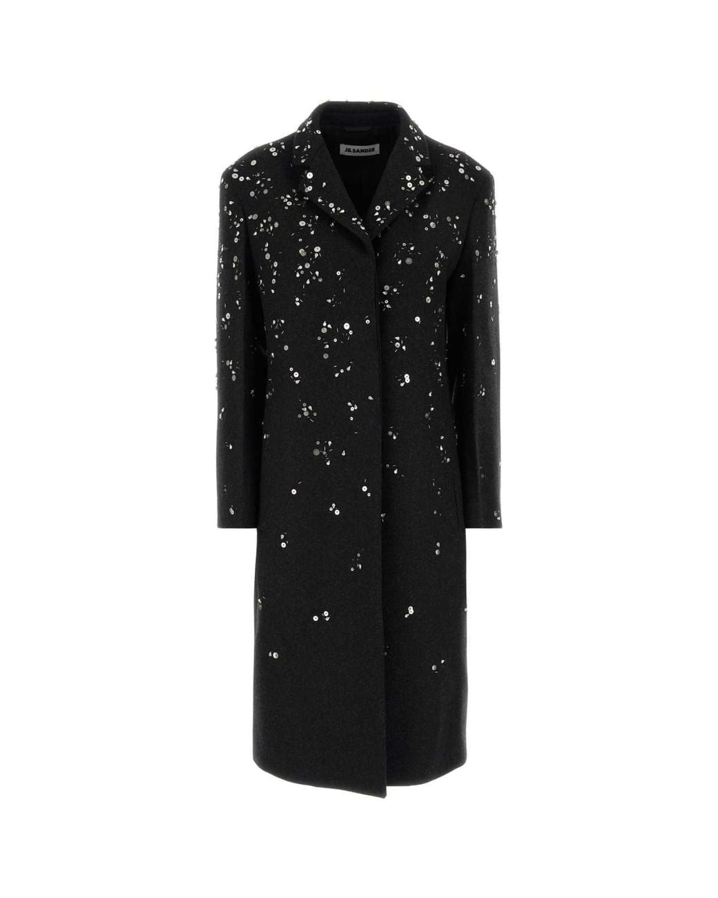 Jil Sander Black Embroidered Wool Jacket For