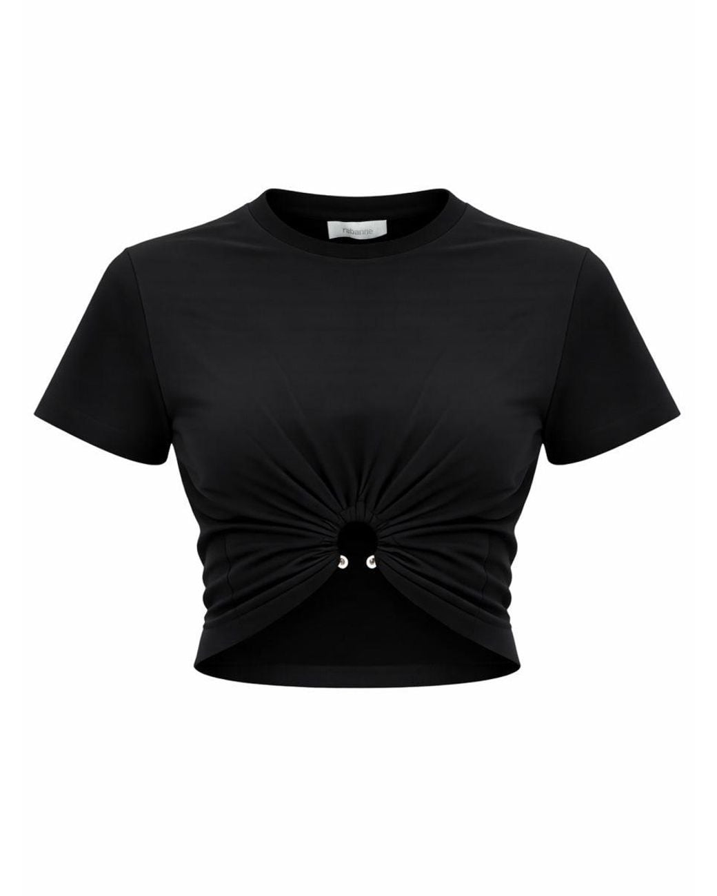 Rabanne Black T-Shirt Cropped