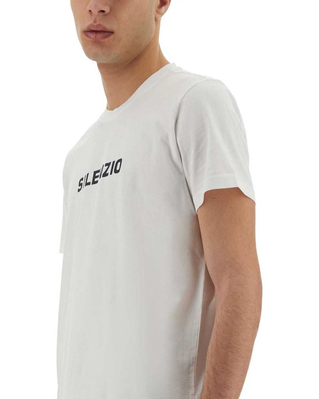 Aspesi White Graphic Crew Neck T-Shirt for men