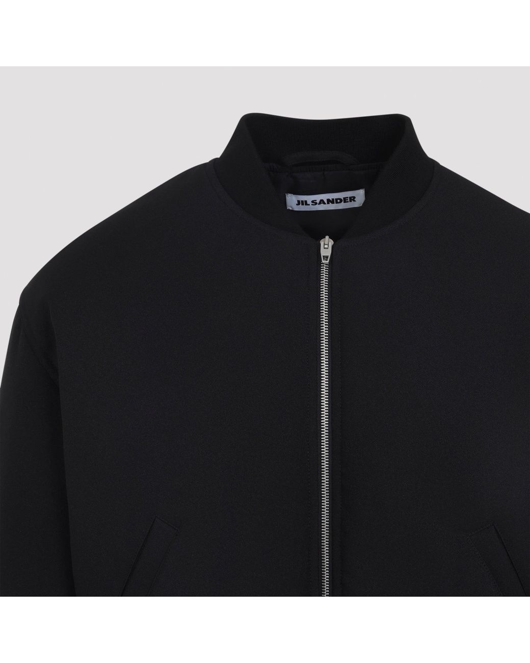 Jil Sander Black Cropped Bomber Jacket