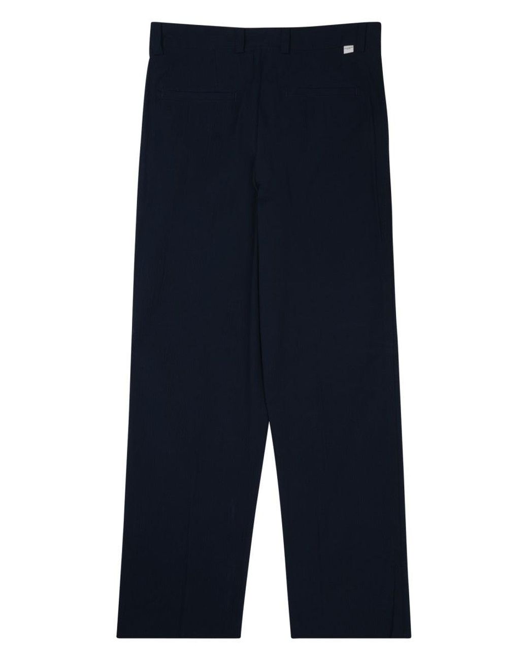 Paolo Pecora Blue Pleated Straight-Leg Trousers for men
